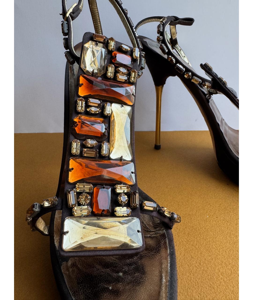 DSQUARED2 Коричневые кожаные босоножки, фото 3