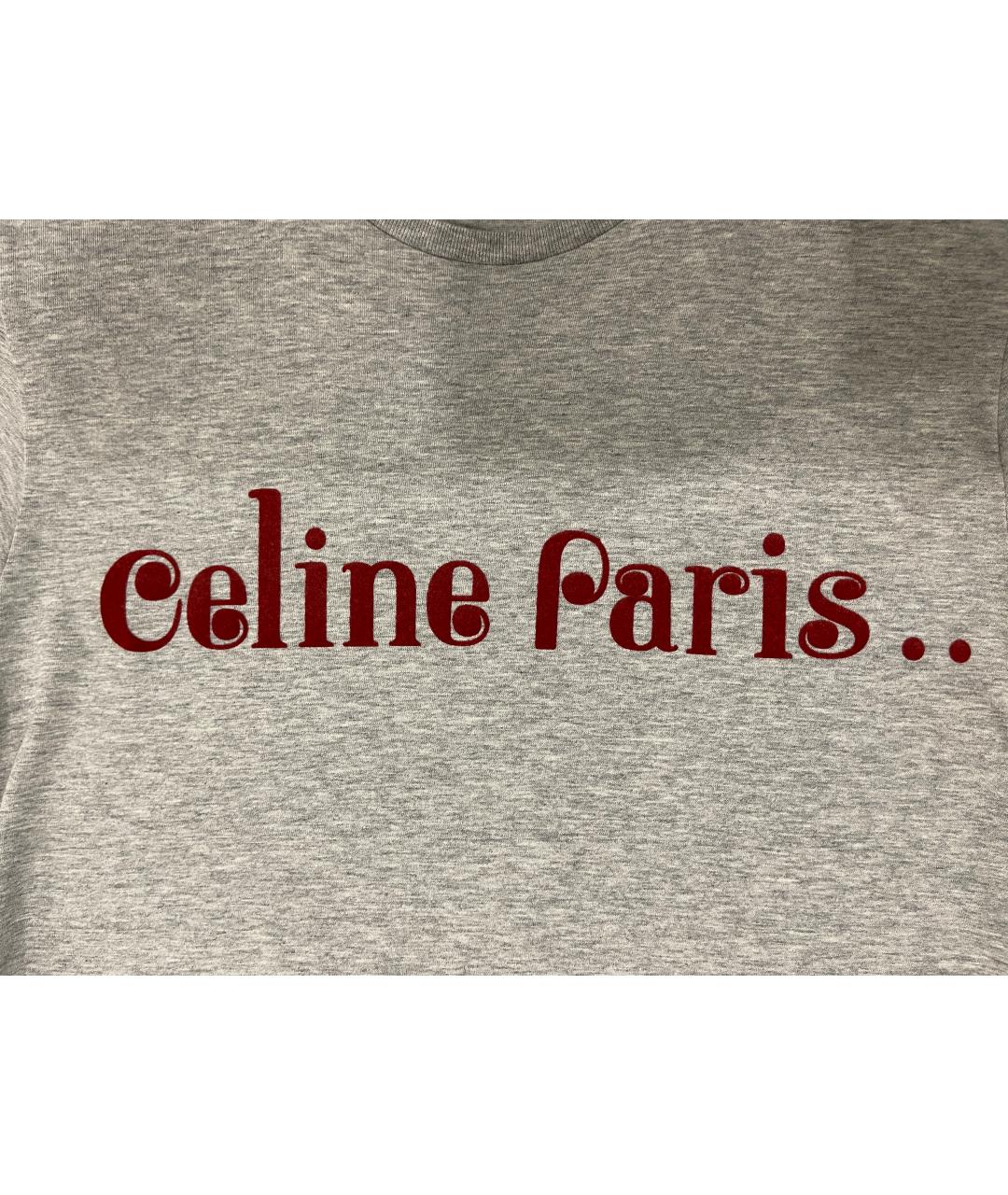 CELINE Серая хлопковая футболка, фото 4