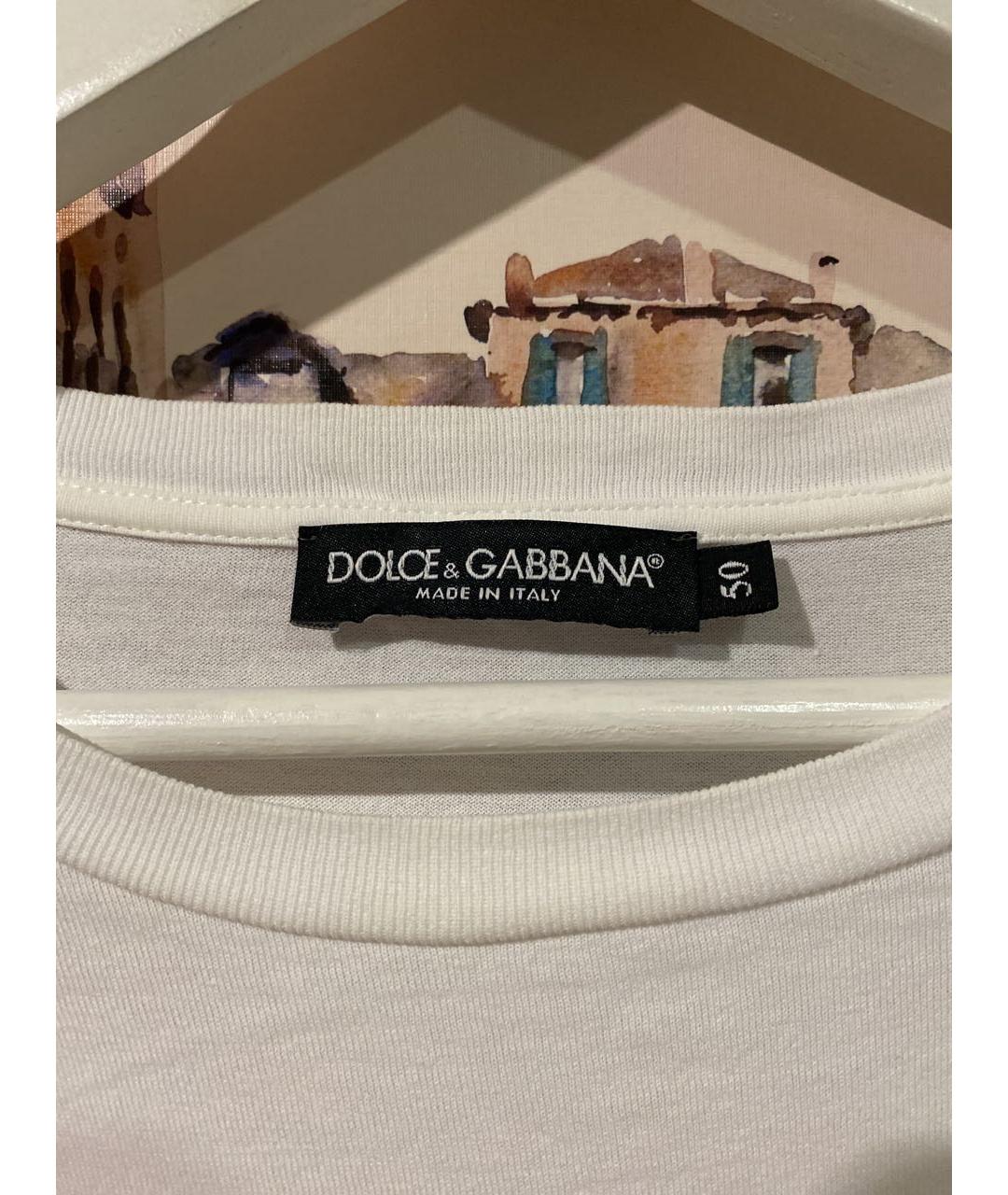 DOLCE&GABBANA Белая хлопковая футболка, фото 3