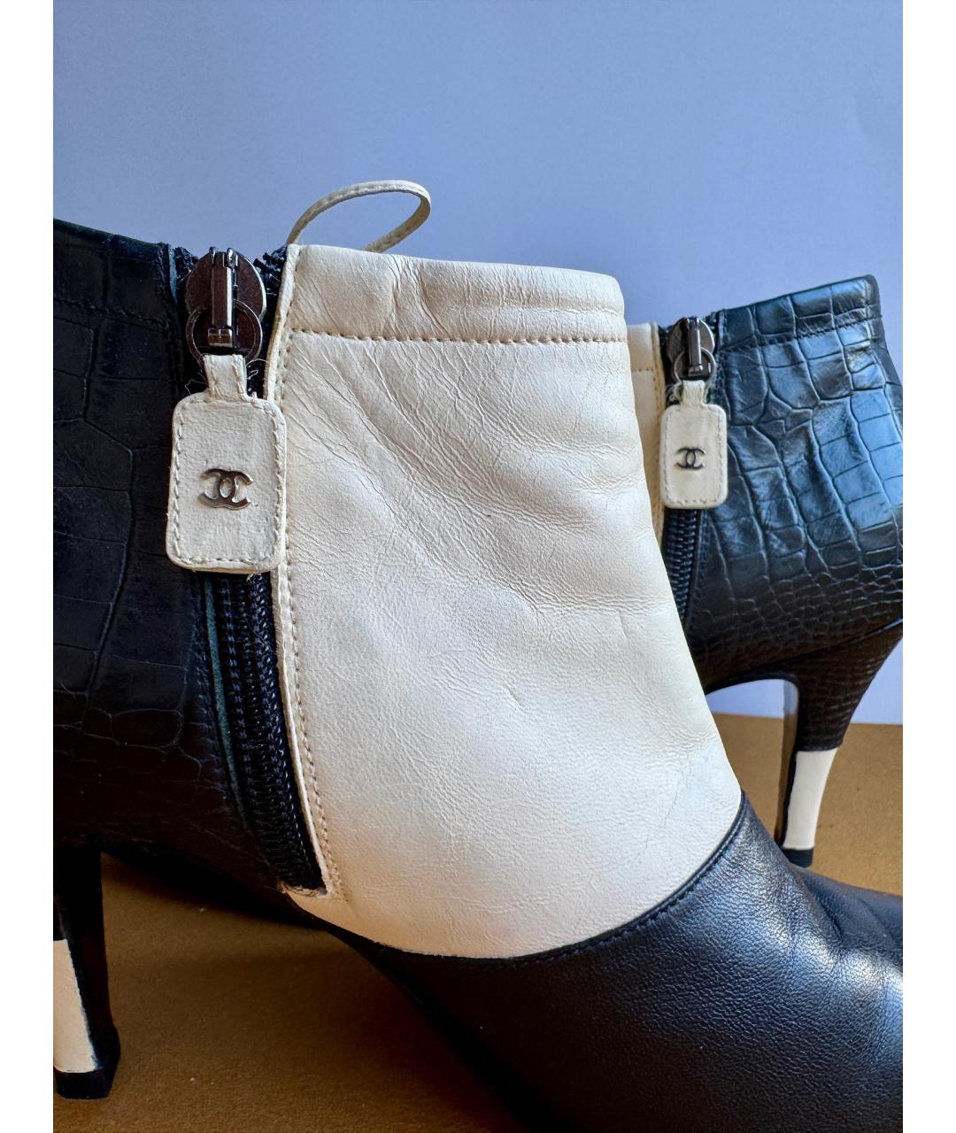 CHANEL Черные кожаные ботильоны, фото 6