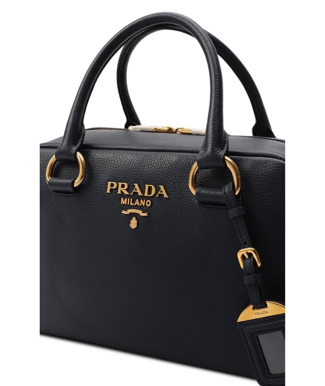 PRADA Синяя кожаная сумка тоут, фото 7
