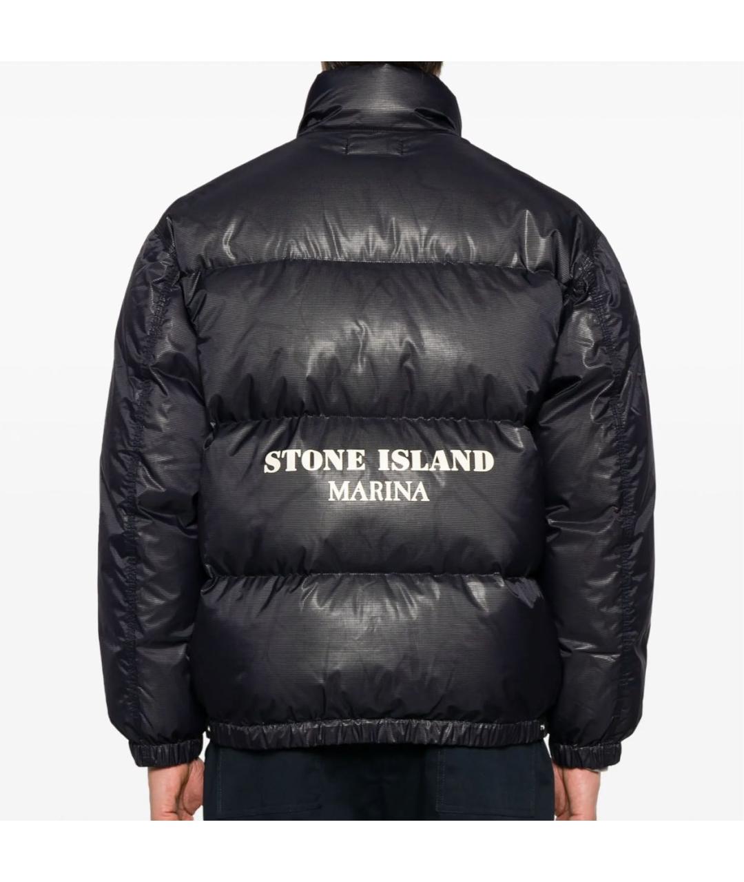 STONE ISLAND Темно-синий пуховик, фото 8