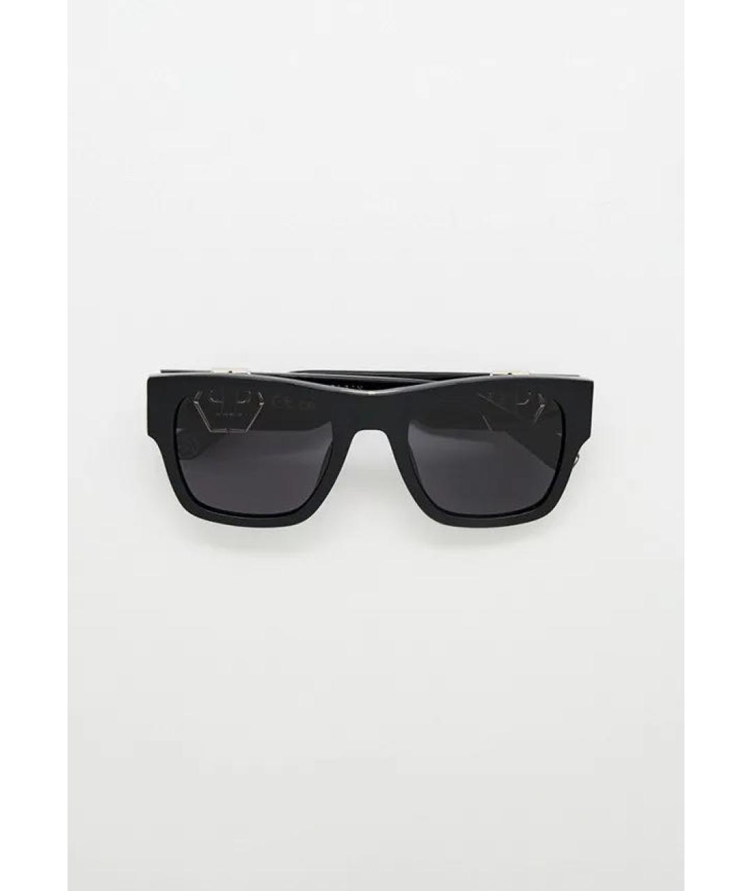 PHILIPP PLEIN Черные пластиковые солнцезащитные очки, фото 5