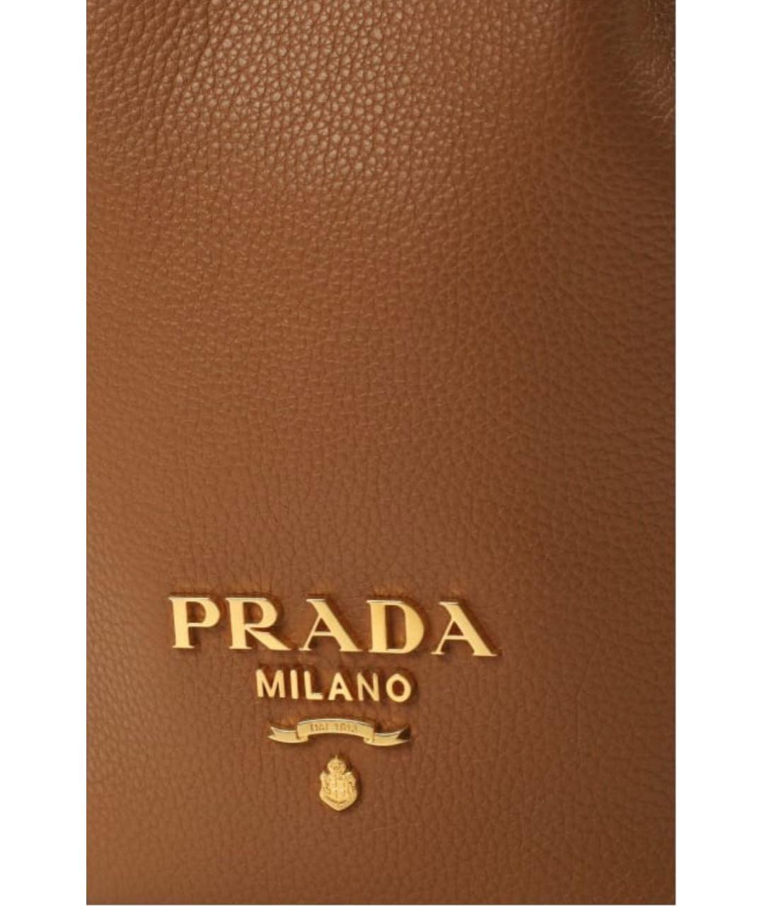 PRADA Коричневая кожаная сумка через плечо, фото 6