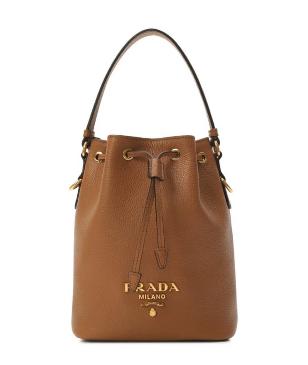 PRADA Коричневая кожаная сумка через плечо, фото 1