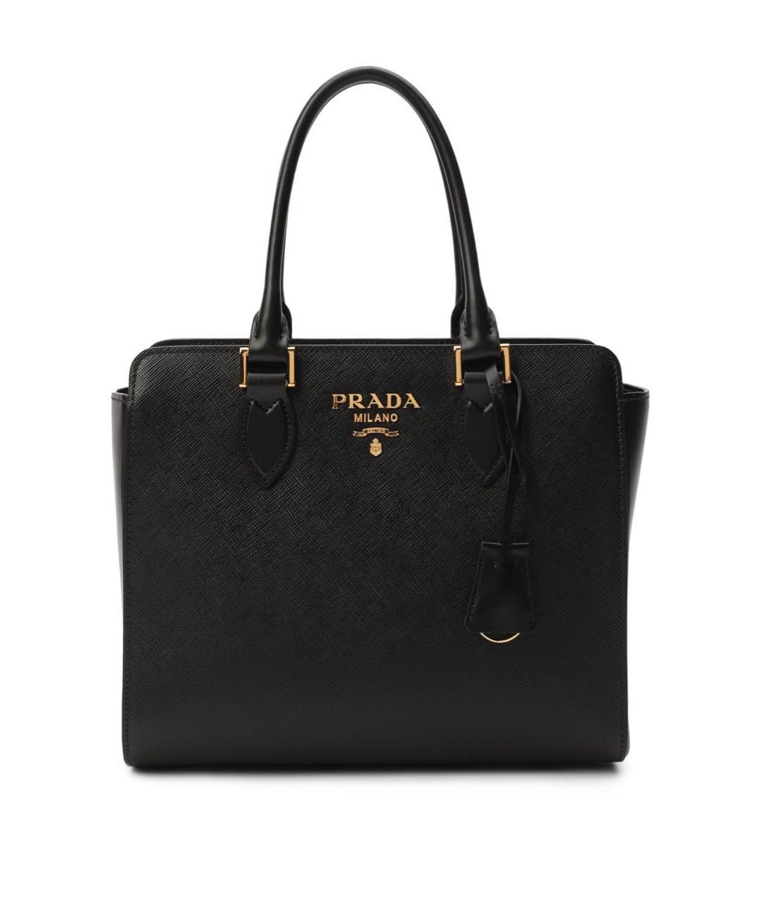 PRADA Черная кожаная сумка тоут, фото 1