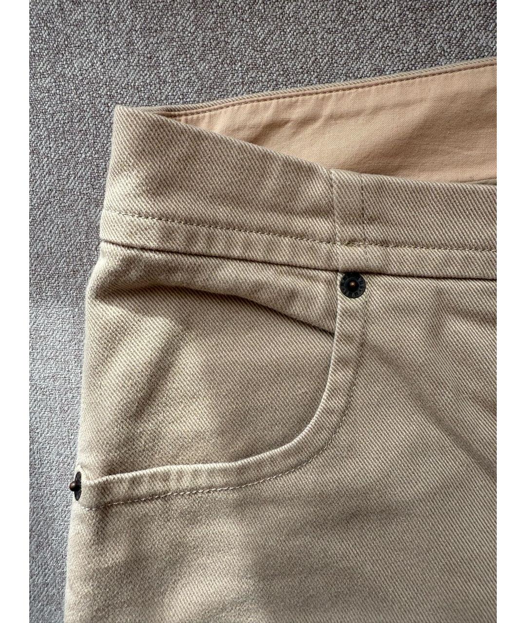 MM6 MAISON MARGIELA Бежевые хлопковые прямые джинсы, фото 4