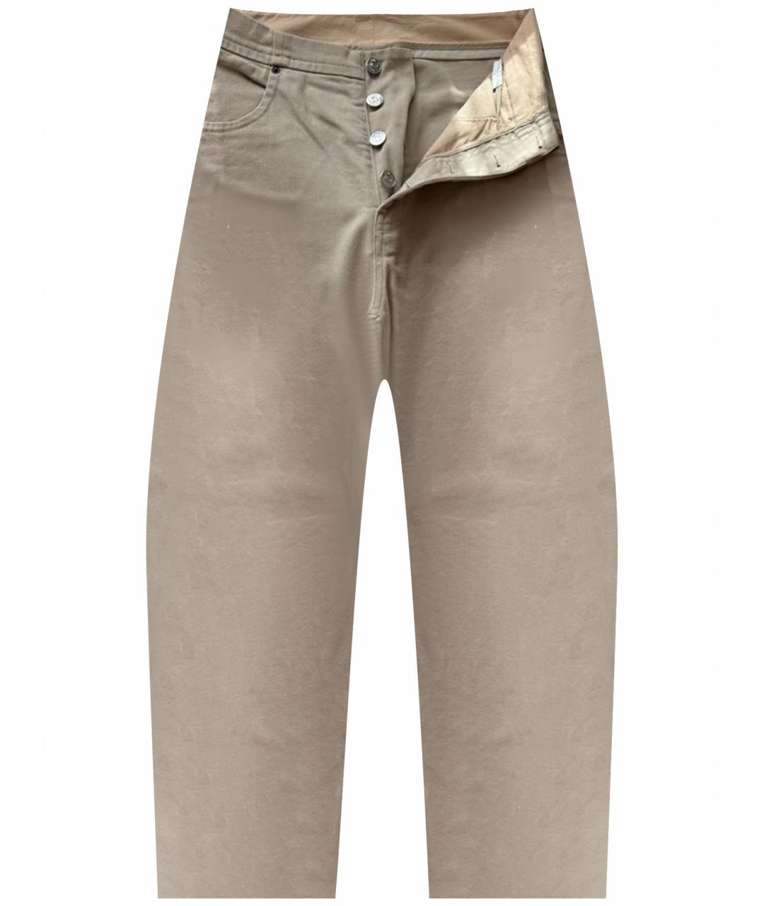 MM6 MAISON MARGIELA Бежевые хлопковые прямые джинсы, фото 1
