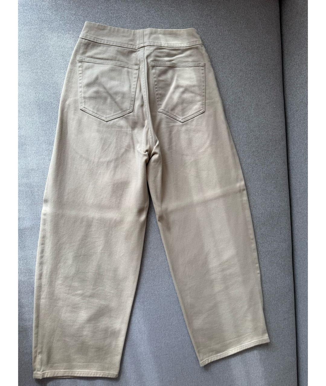 MM6 MAISON MARGIELA Бежевые хлопковые прямые джинсы, фото 2