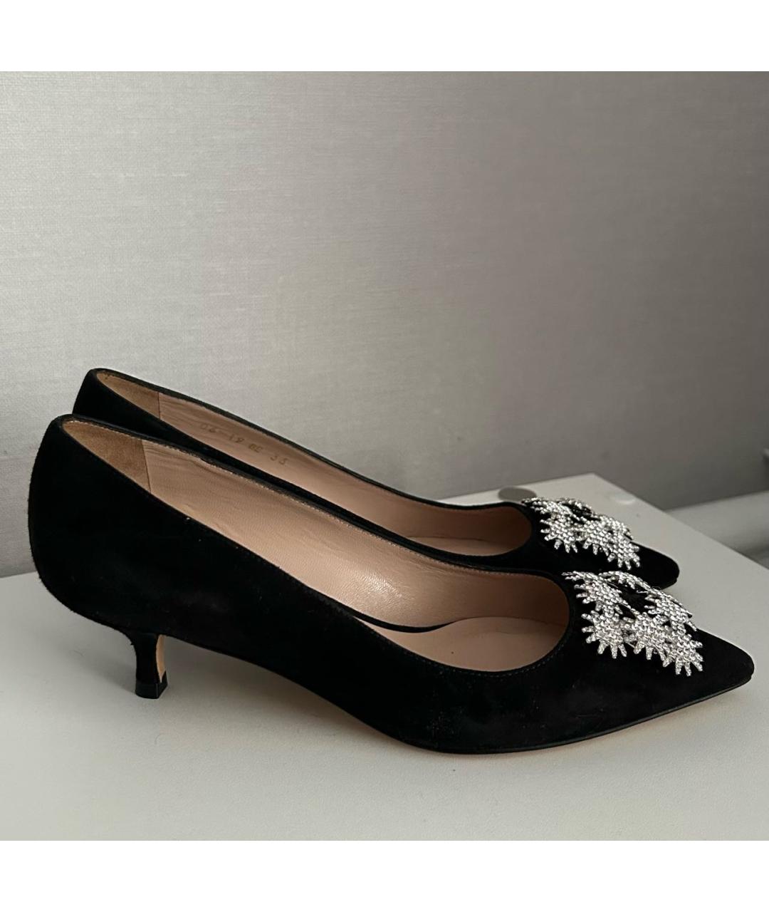 STUART WEITZMAN Черные лодочки на низком каблуке, фото 9