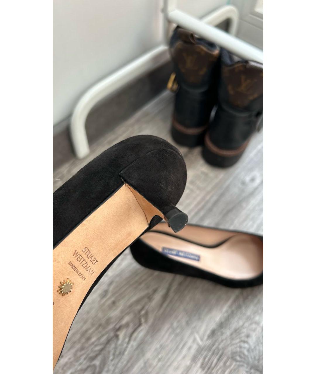 STUART WEITZMAN Черные лодочки на низком каблуке, фото 6