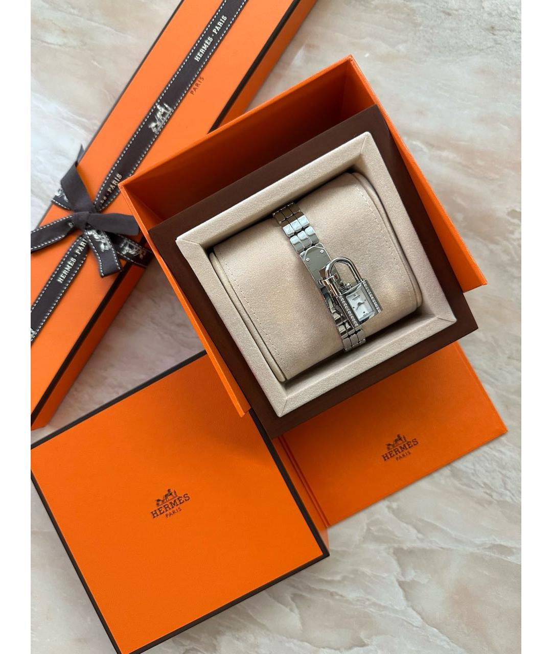 HERMES Серебряные часы, фото 4