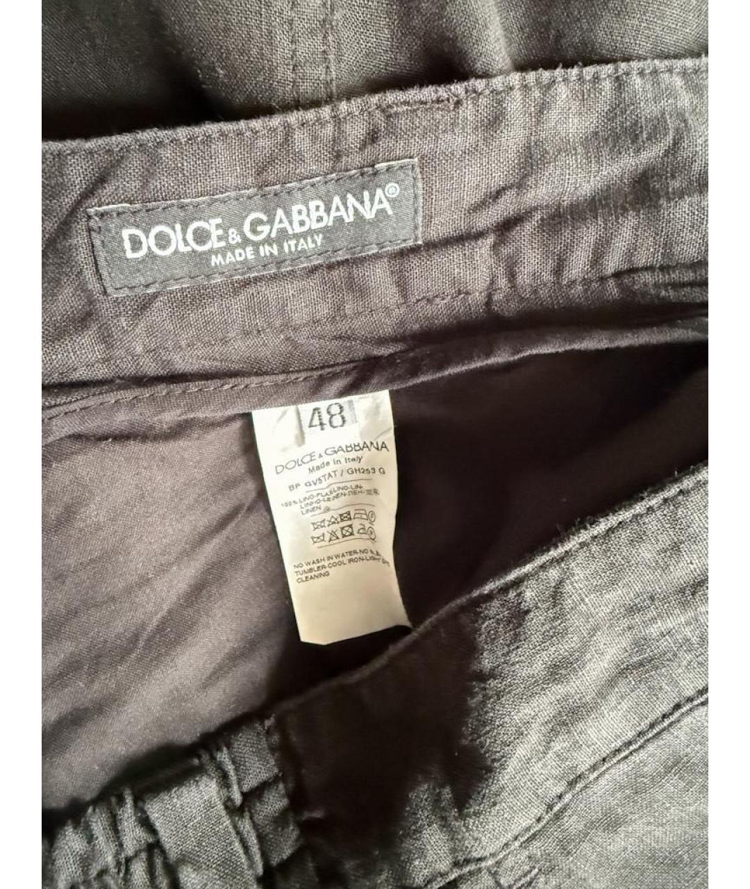 DOLCE&GABBANA Черные льняные шорты, фото 4