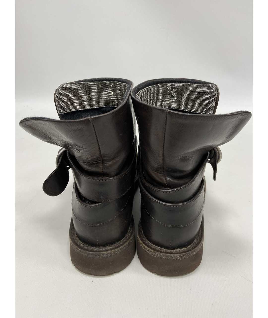BRUNELLO CUCINELLI Коричневые кожаные ботинки, фото 4