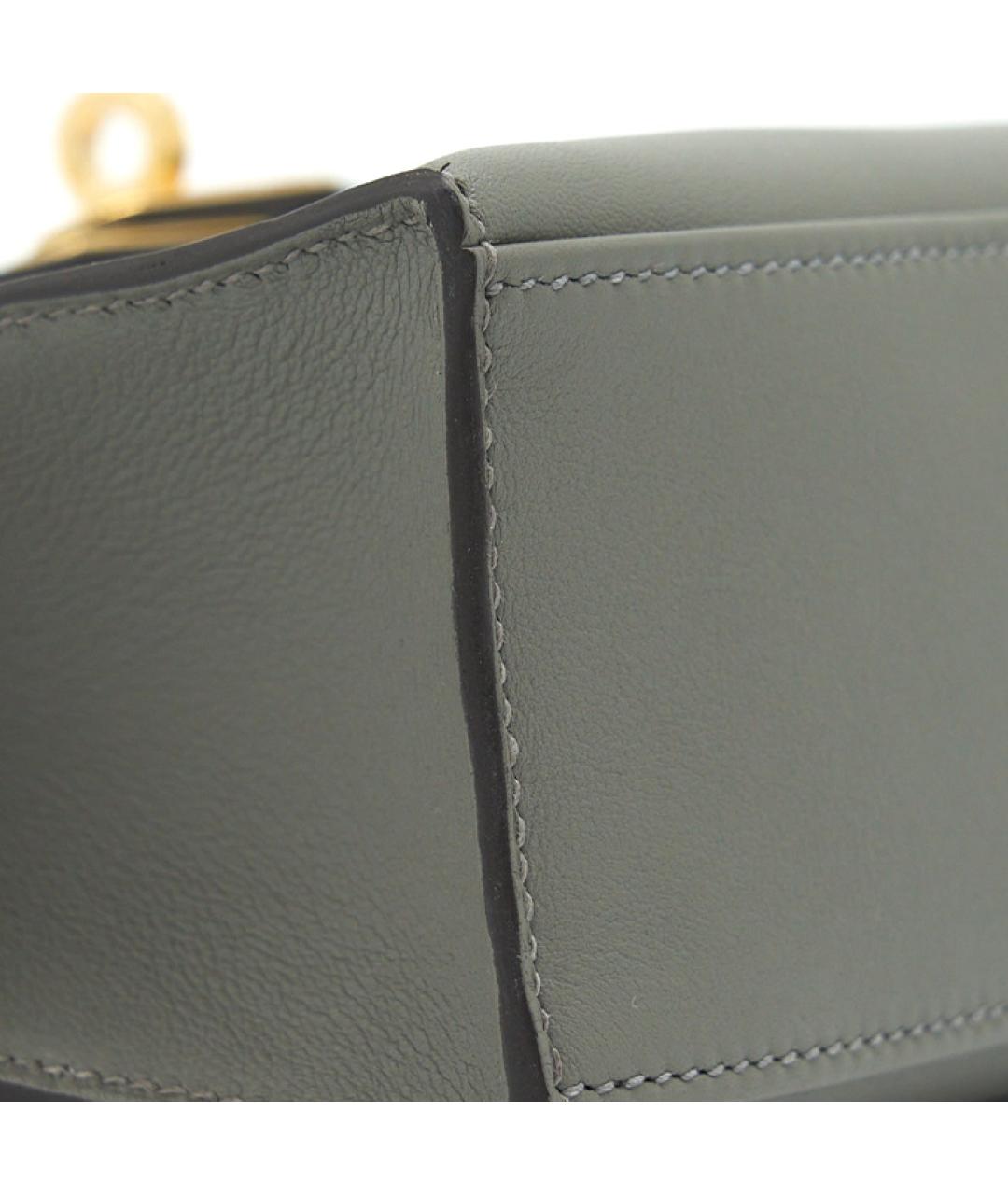 HERMES Серая кожаная сумка через плечо, фото 7
