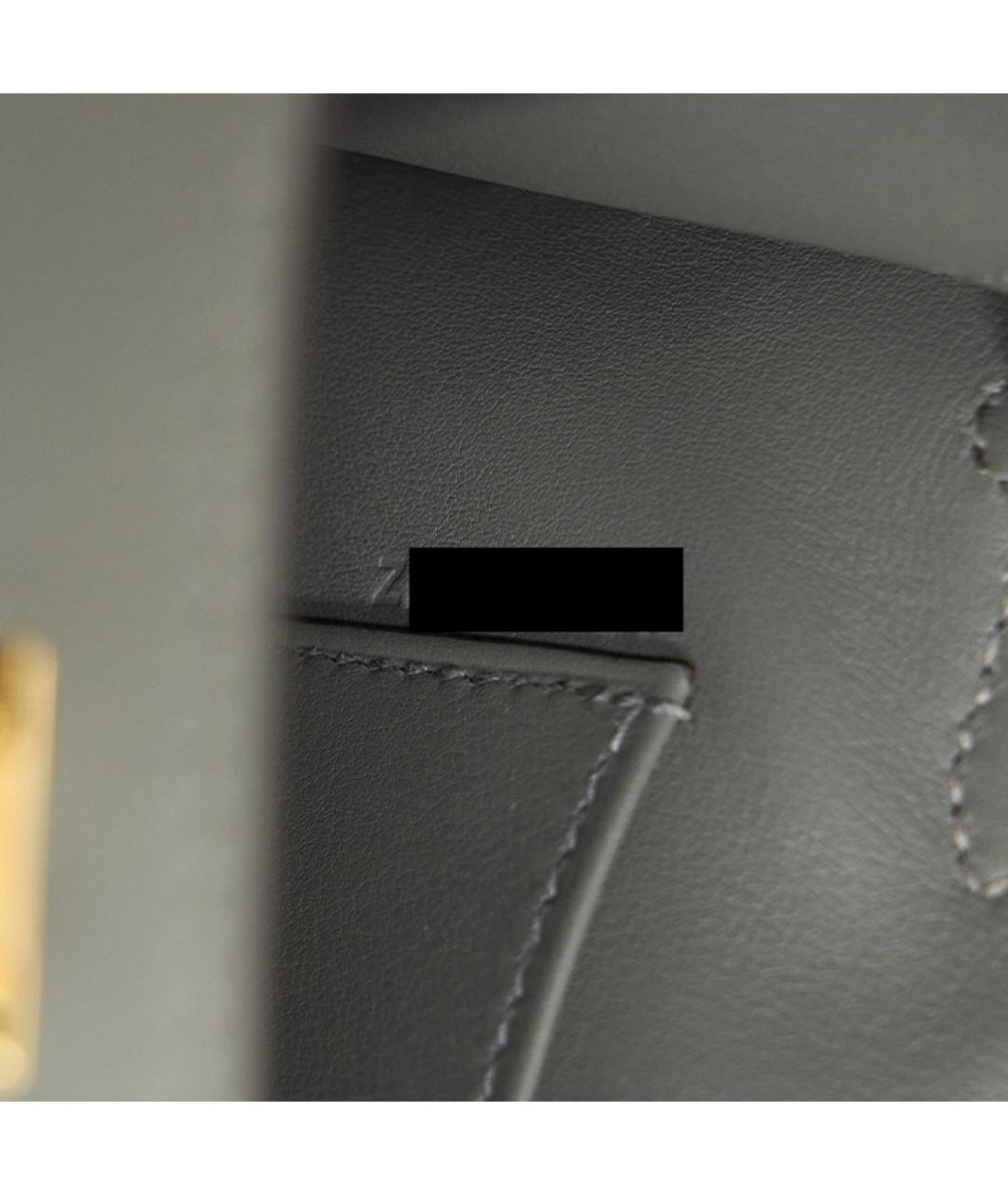HERMES Серая кожаная сумка через плечо, фото 9