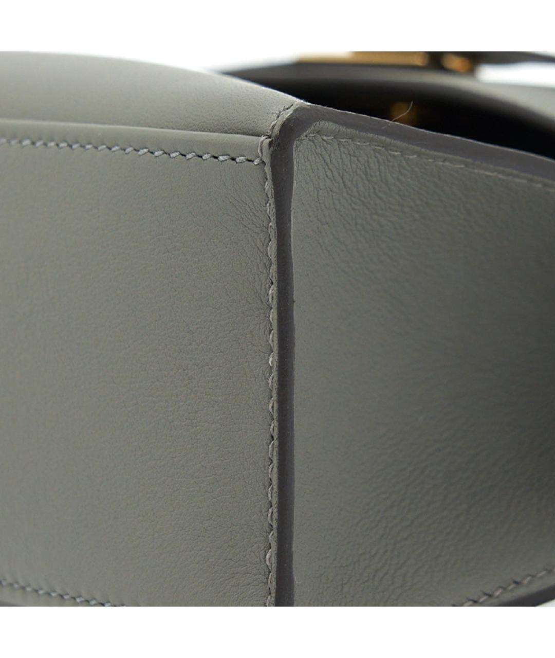 HERMES Серая кожаная сумка через плечо, фото 6