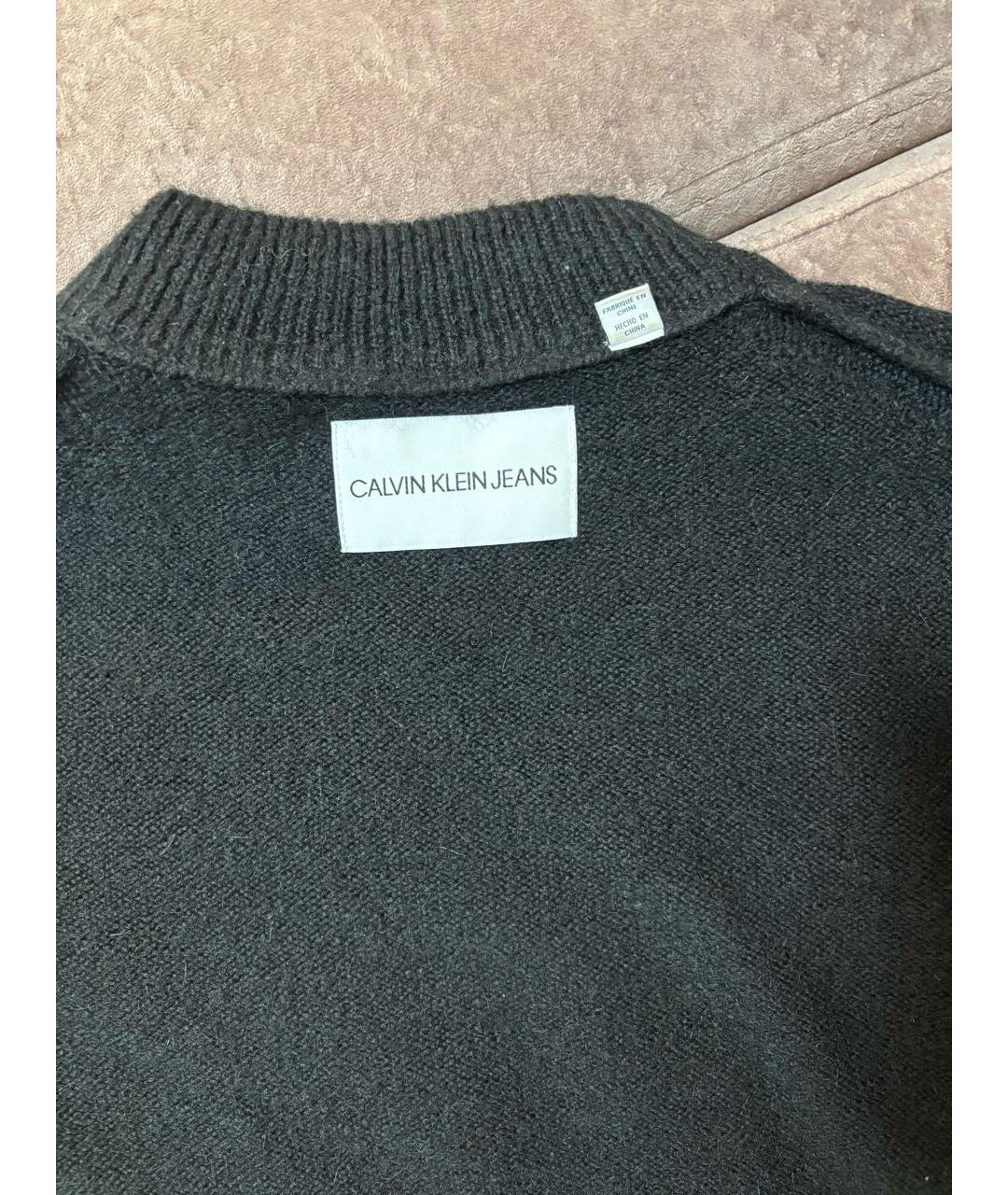 CALVIN KLEIN Черный шерстяной джемпер / свитер, фото 3