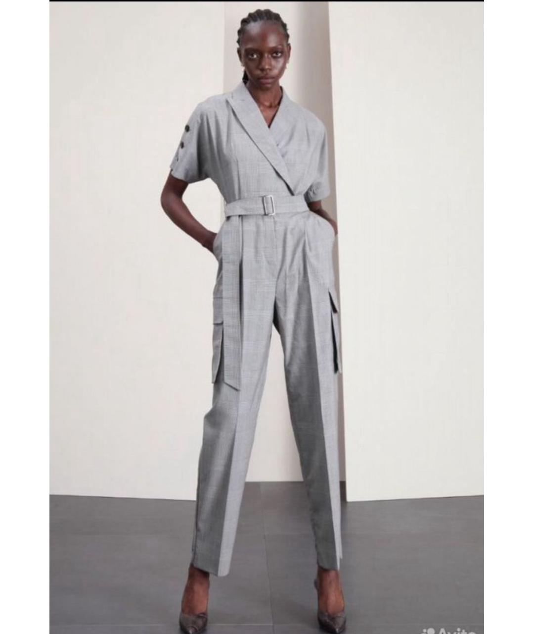 MAX MARA STUDIO Серый шерстяной комбинезон, фото 4