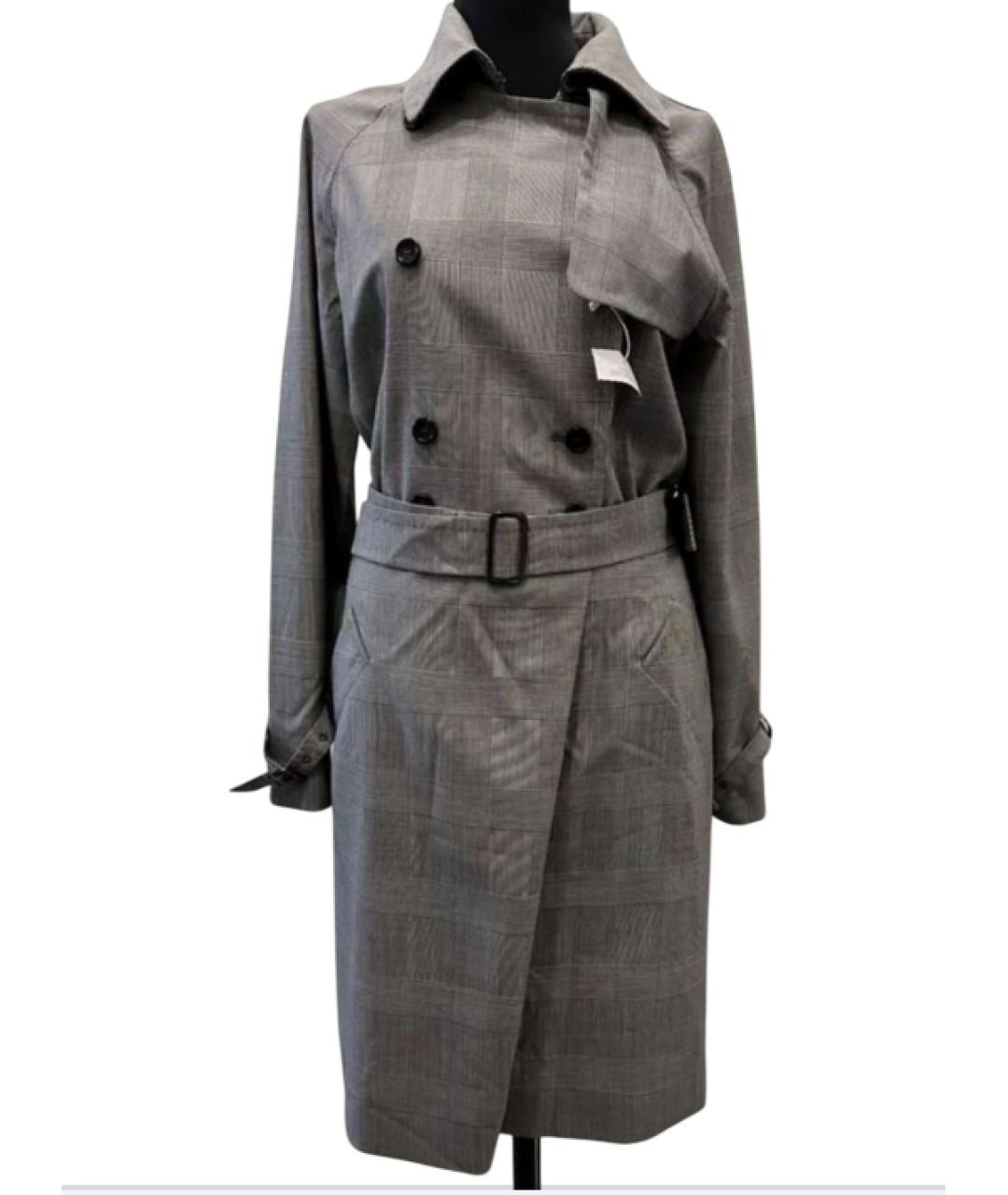 MAX MARA Серое шерстяное повседневное платье, фото 8