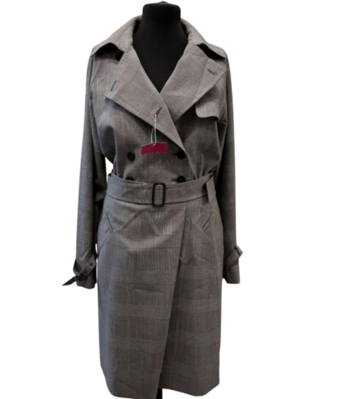 MAX MARA Серое шерстяное повседневное платье, фото 3