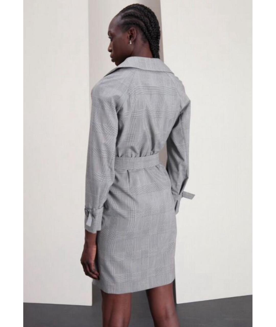 MAX MARA Серое шерстяное повседневное платье, фото 7