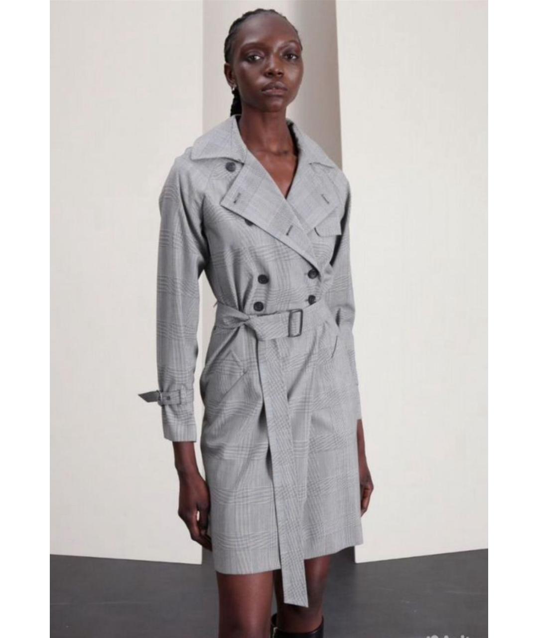 MAX MARA Серое шерстяное повседневное платье, фото 4