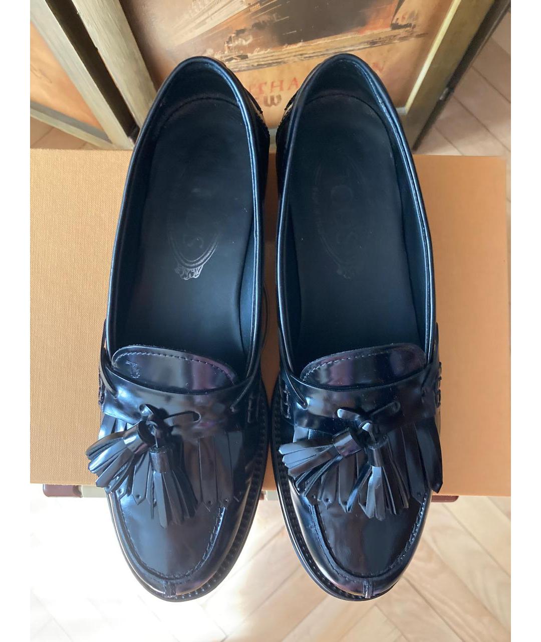 TOD'S Черные лоферы из лакированной кожи, фото 3
