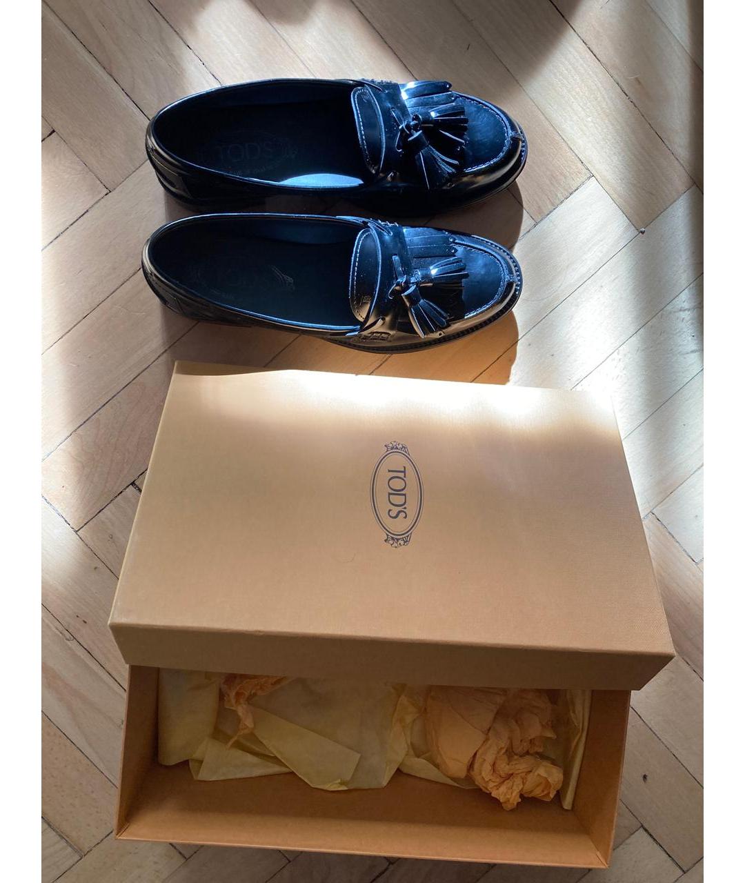 TOD'S Черные лоферы из лакированной кожи, фото 6