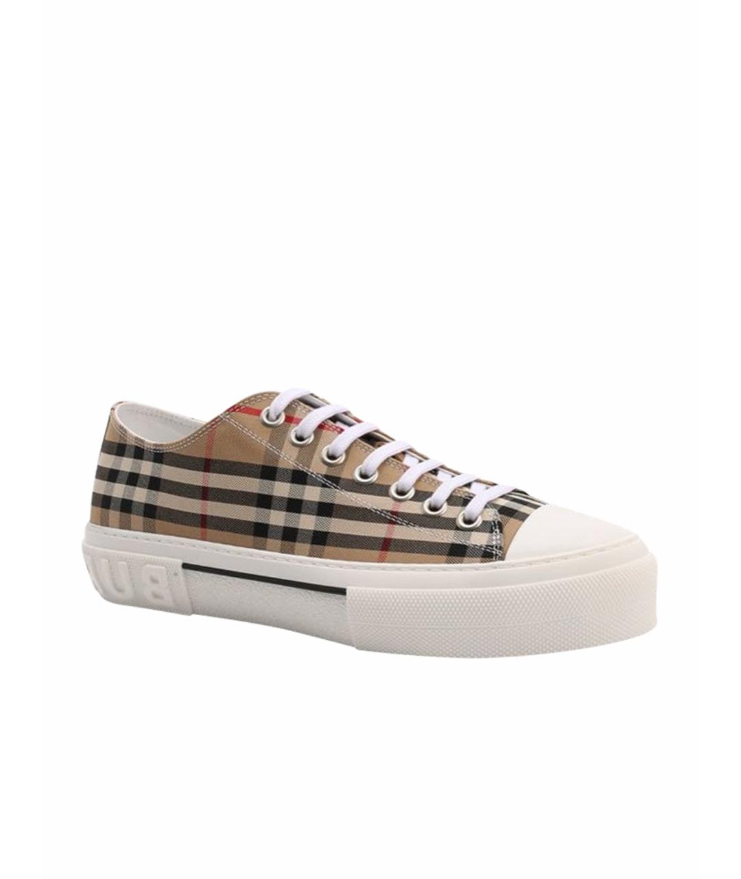 BURBERRY Коричневые низкие кроссовки / кеды, фото 1