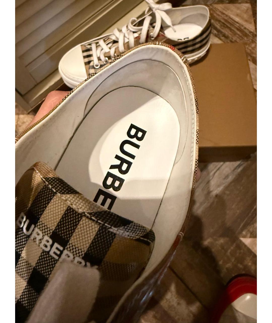 BURBERRY Коричневые низкие кроссовки / кеды, фото 5