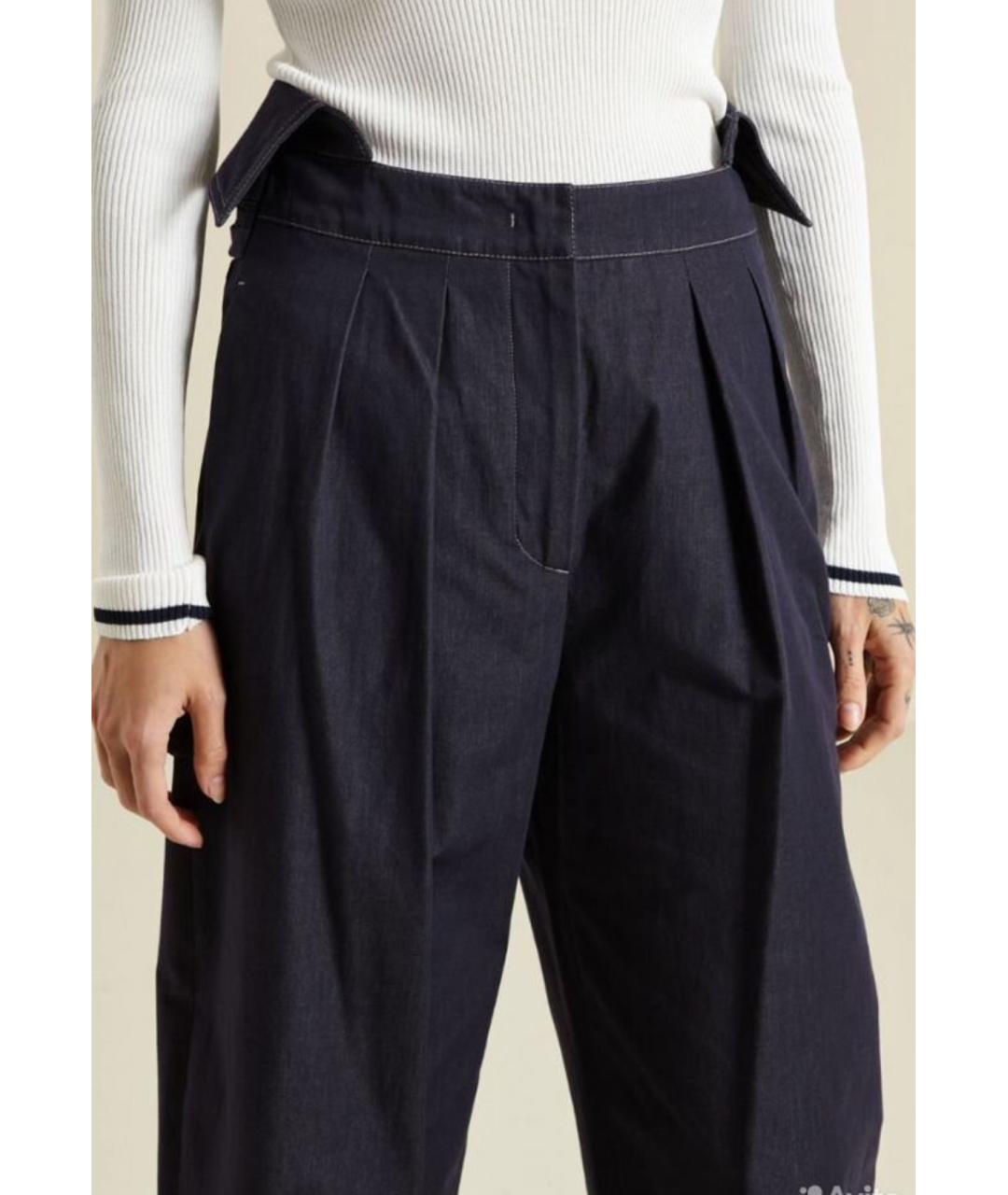 MAX MARA Синие хлопковые джинсы клеш, фото 6