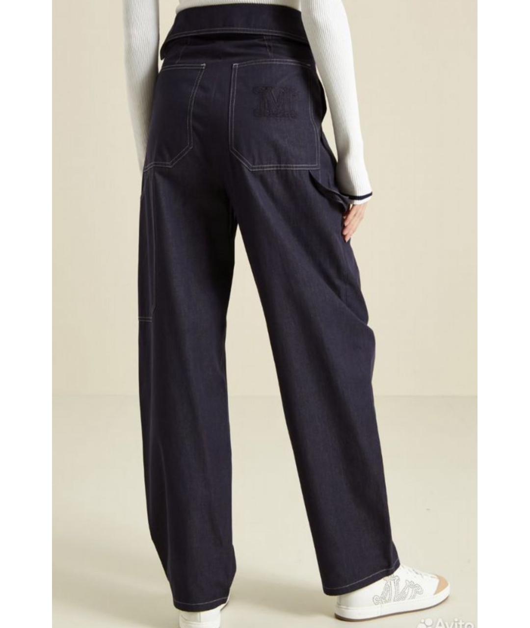 MAX MARA Синие хлопковые джинсы клеш, фото 7