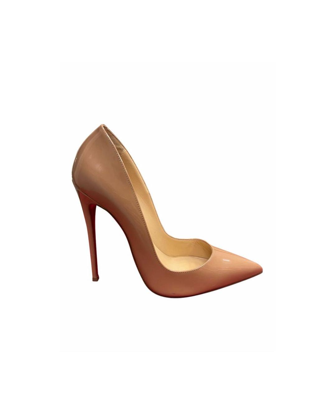 CHRISTIAN LOUBOUTIN Бежевые туфли из лакированной кожи, фото 9