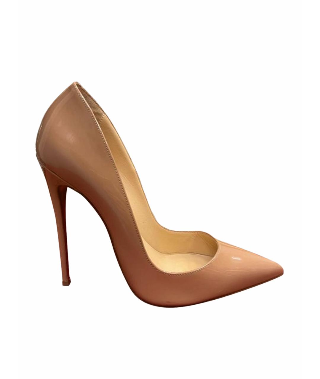 CHRISTIAN LOUBOUTIN Бежевые туфли из лакированной кожи, фото 1