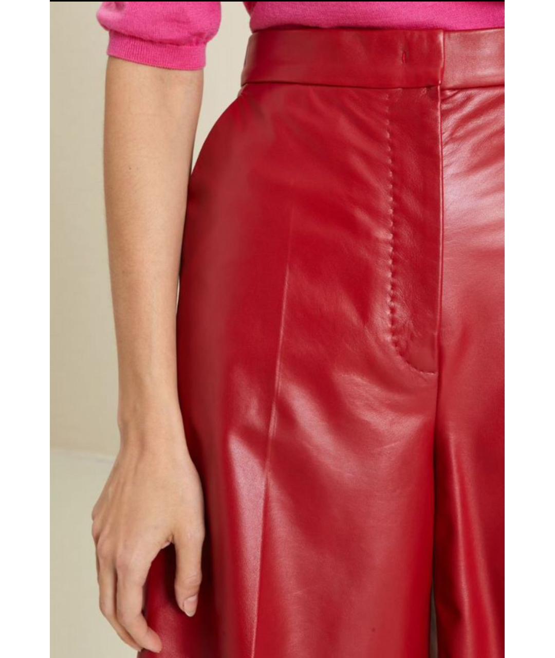 MAX MARA Красные кожаные шорты, фото 6