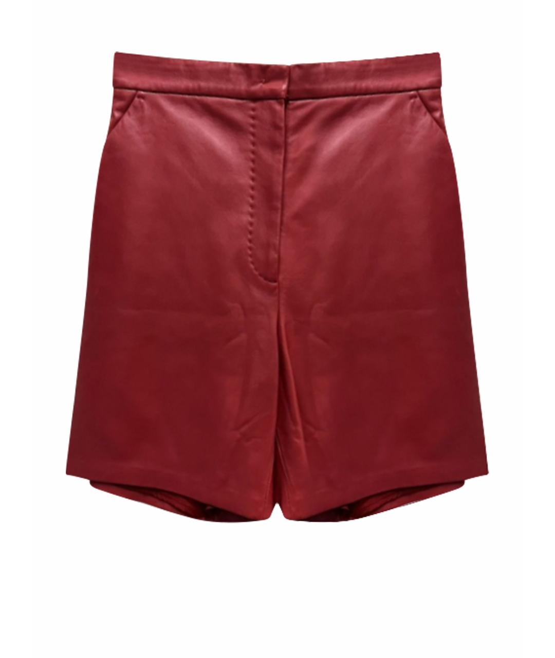 MAX MARA Красные кожаные шорты, фото 1