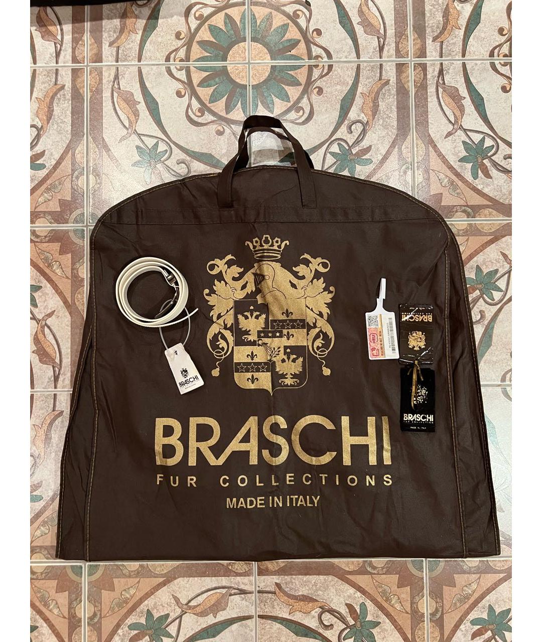 BRASCHI Бежевая меховая шуба, фото 8
