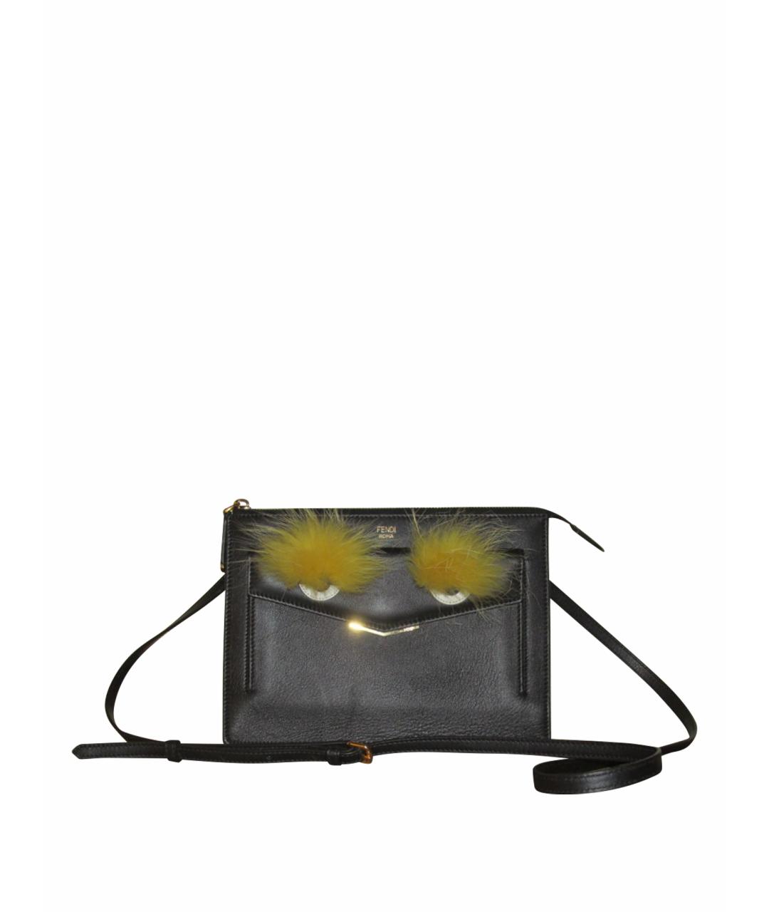 FENDI Черная кожаная сумка через плечо, фото 1