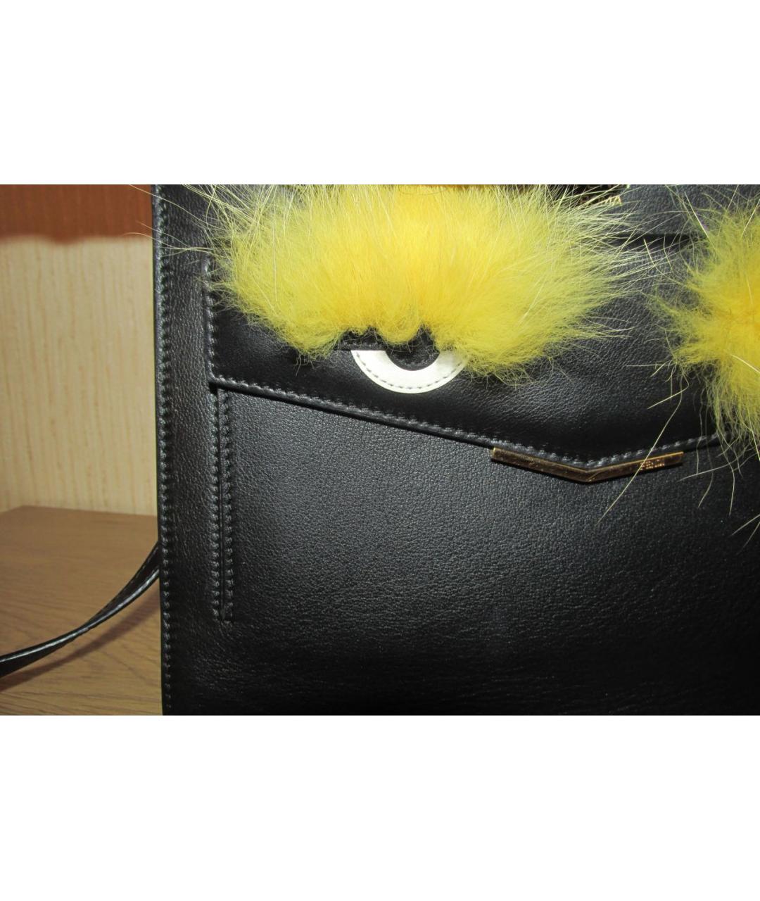 FENDI Черная кожаная сумка через плечо, фото 5