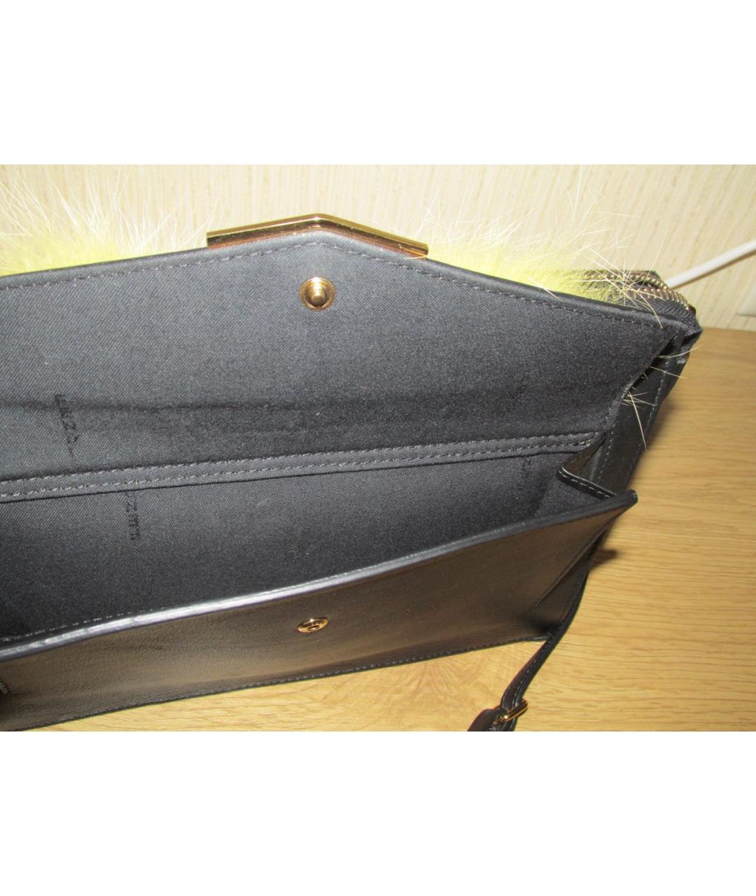 FENDI Черная кожаная сумка через плечо, фото 4