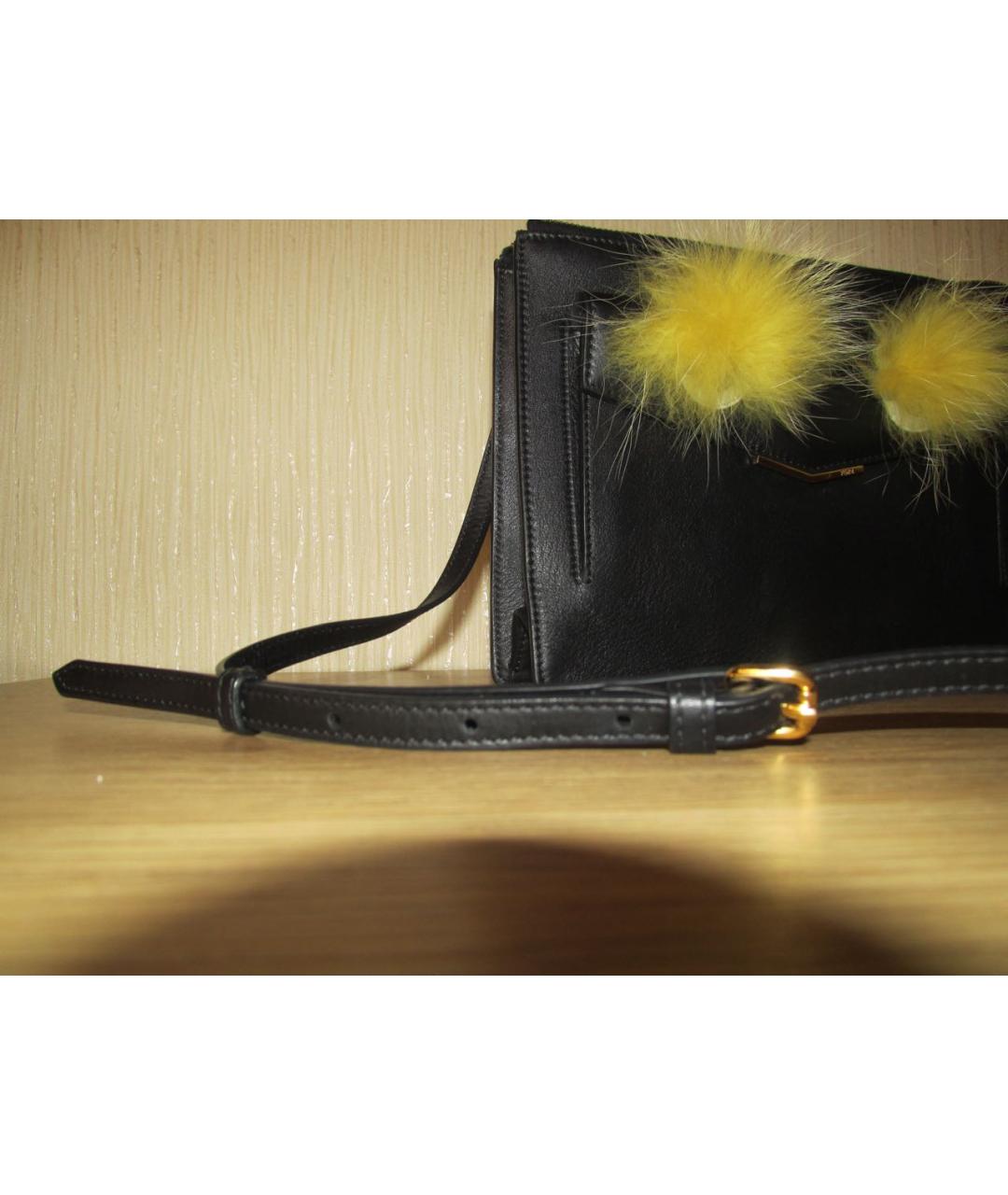 FENDI Черная кожаная сумка через плечо, фото 7