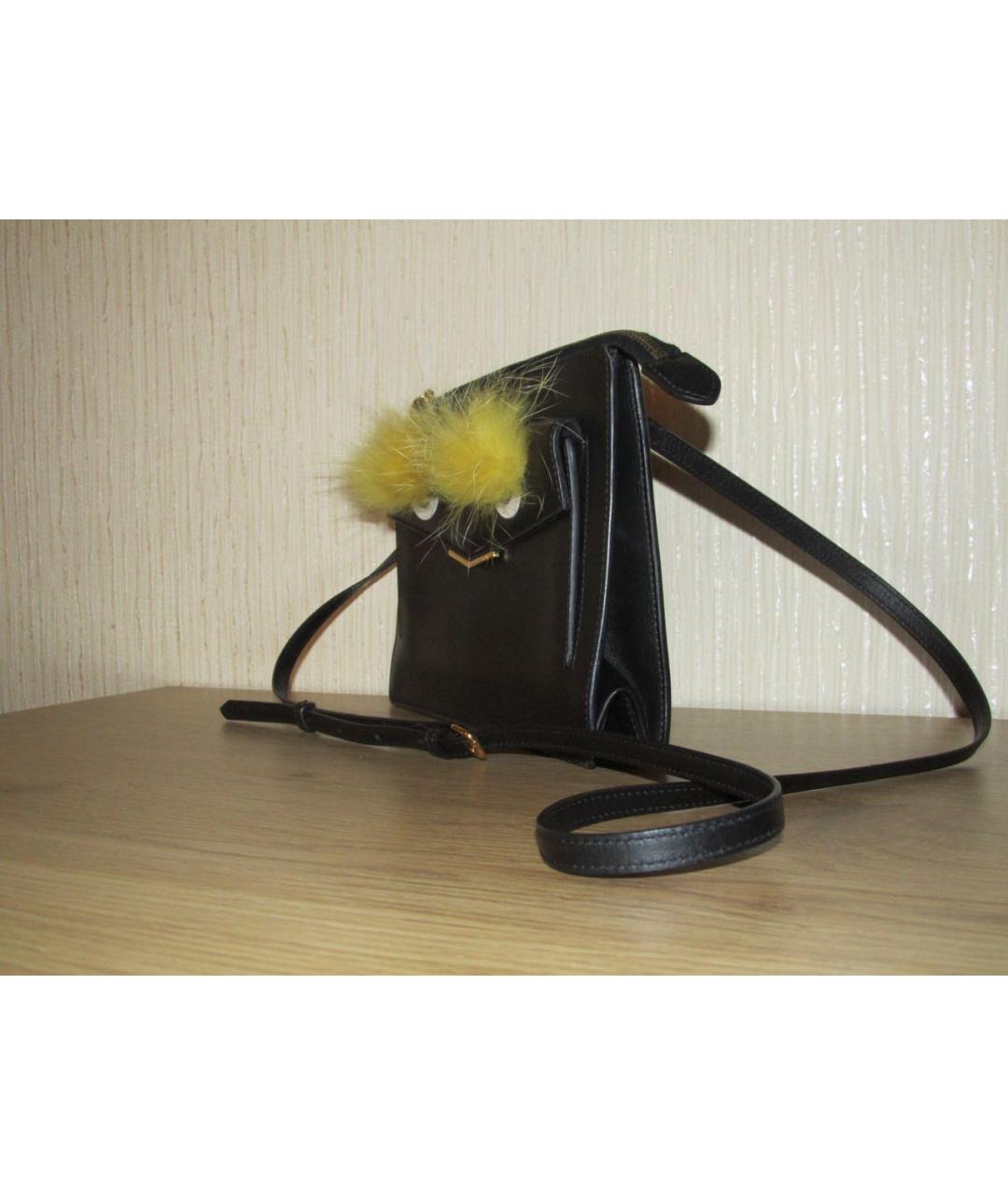 FENDI Черная кожаная сумка через плечо, фото 2