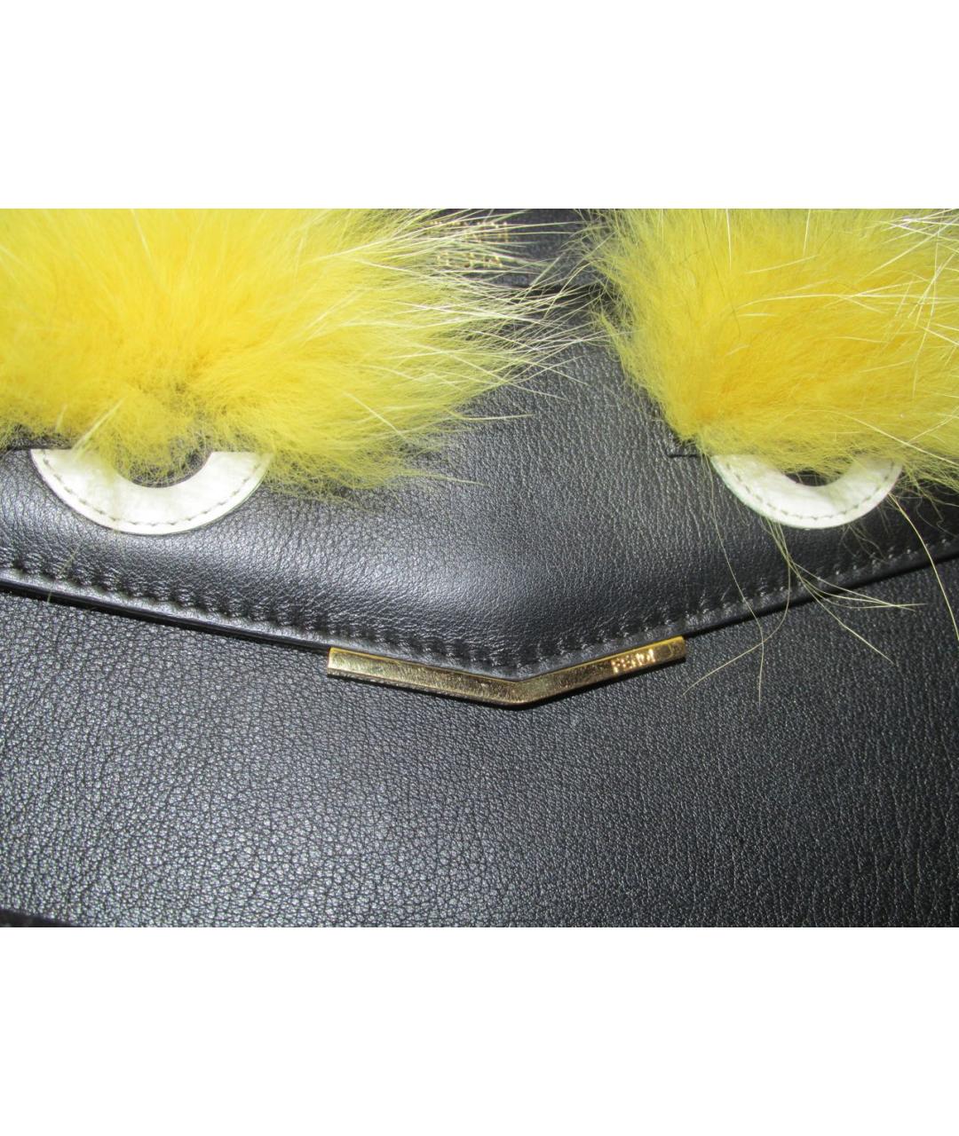 FENDI Черная кожаная сумка через плечо, фото 6