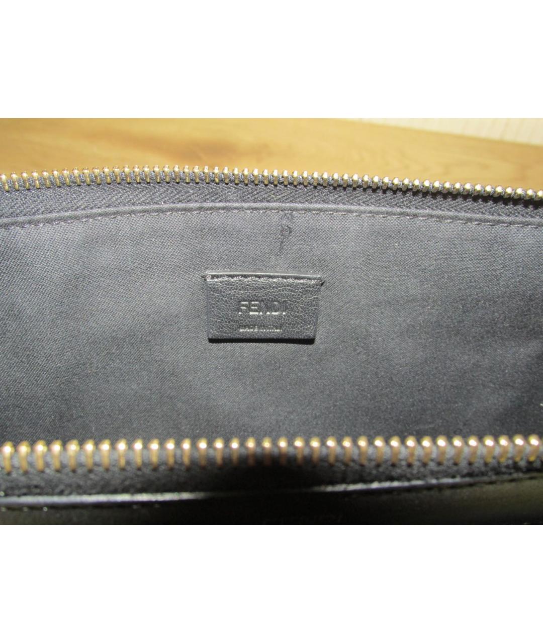 FENDI Черная кожаная сумка через плечо, фото 8