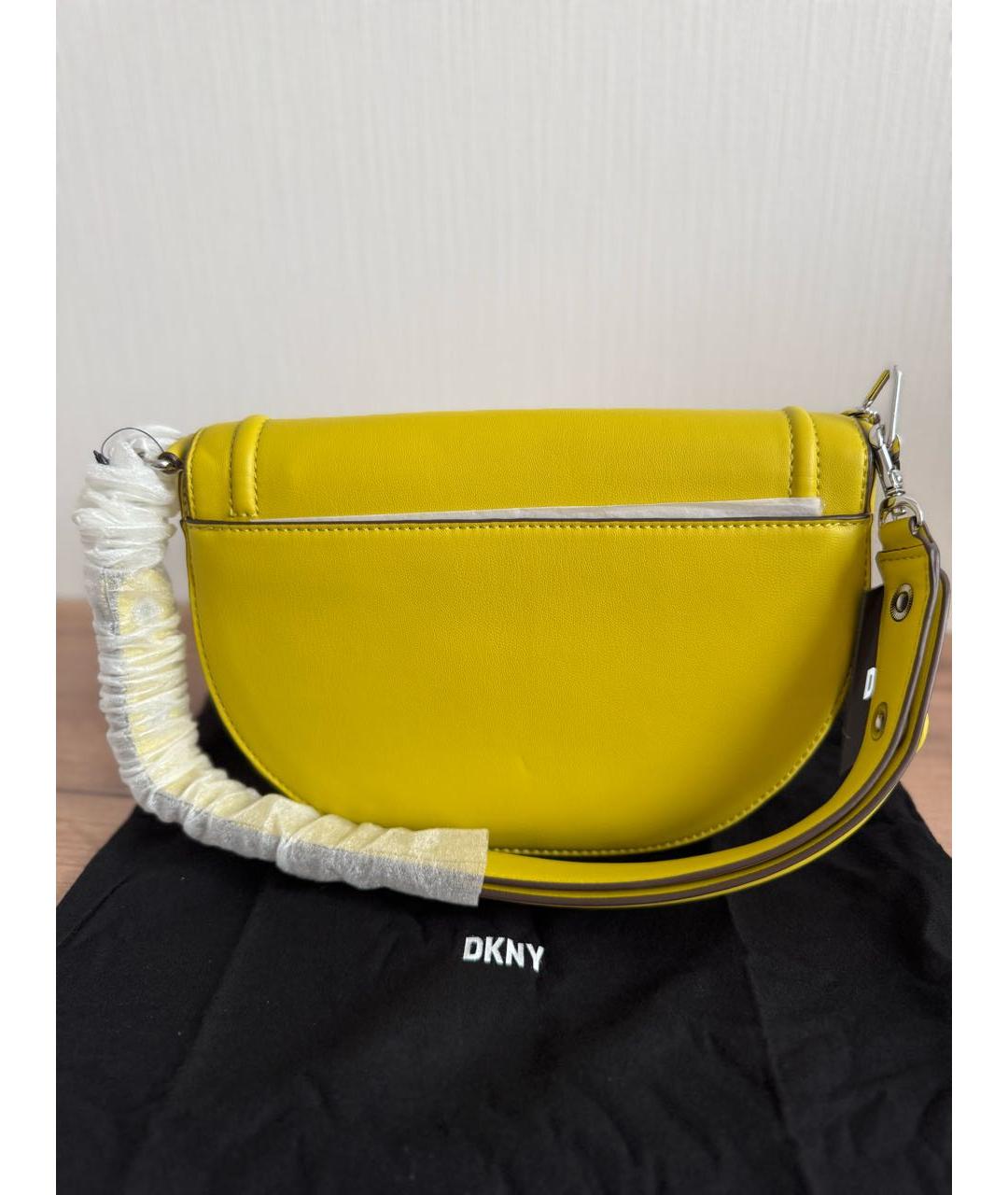 DKNY Желтая сумка через плечо из искусственной кожи, фото 3