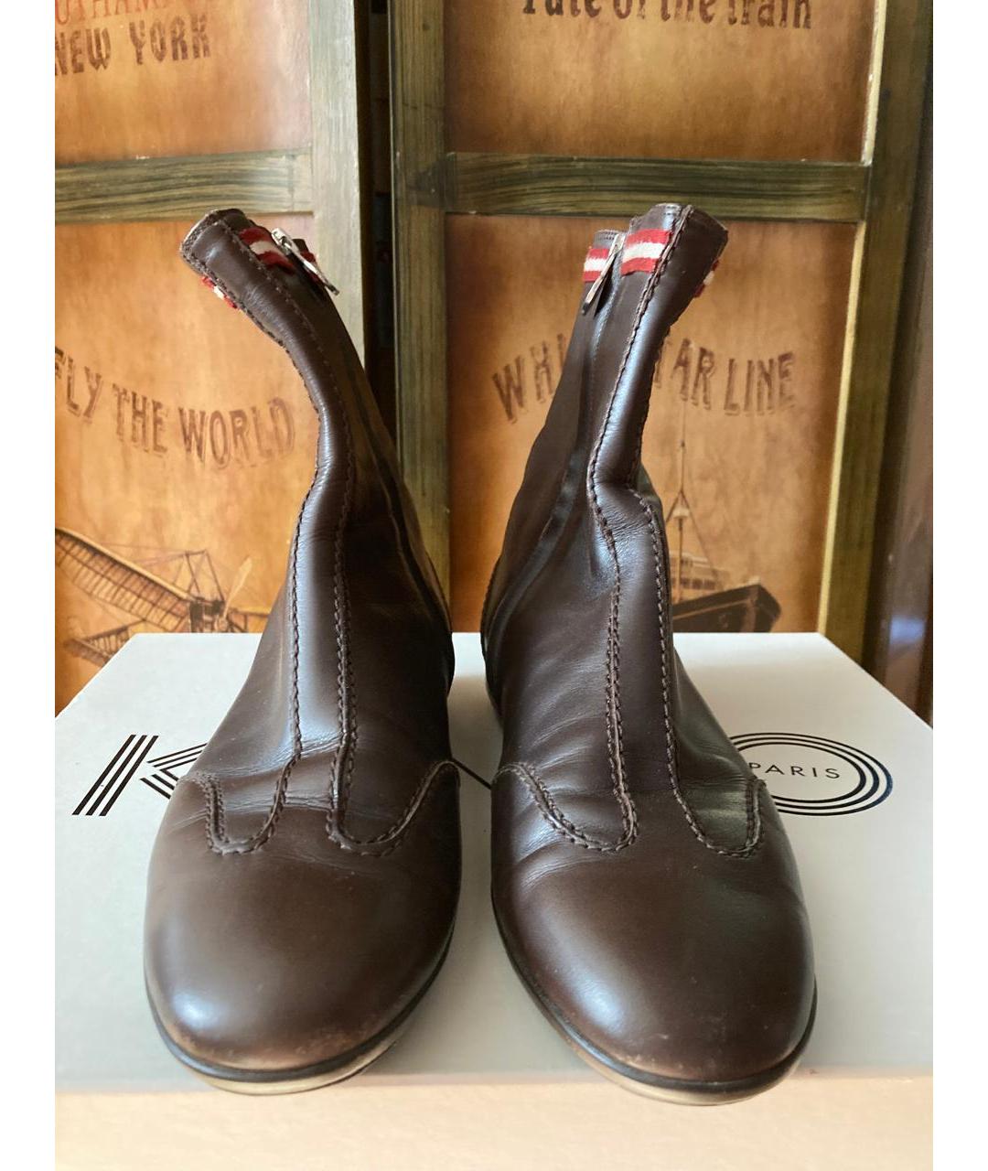 BALLY Коричневые кожаные ботинки, фото 2