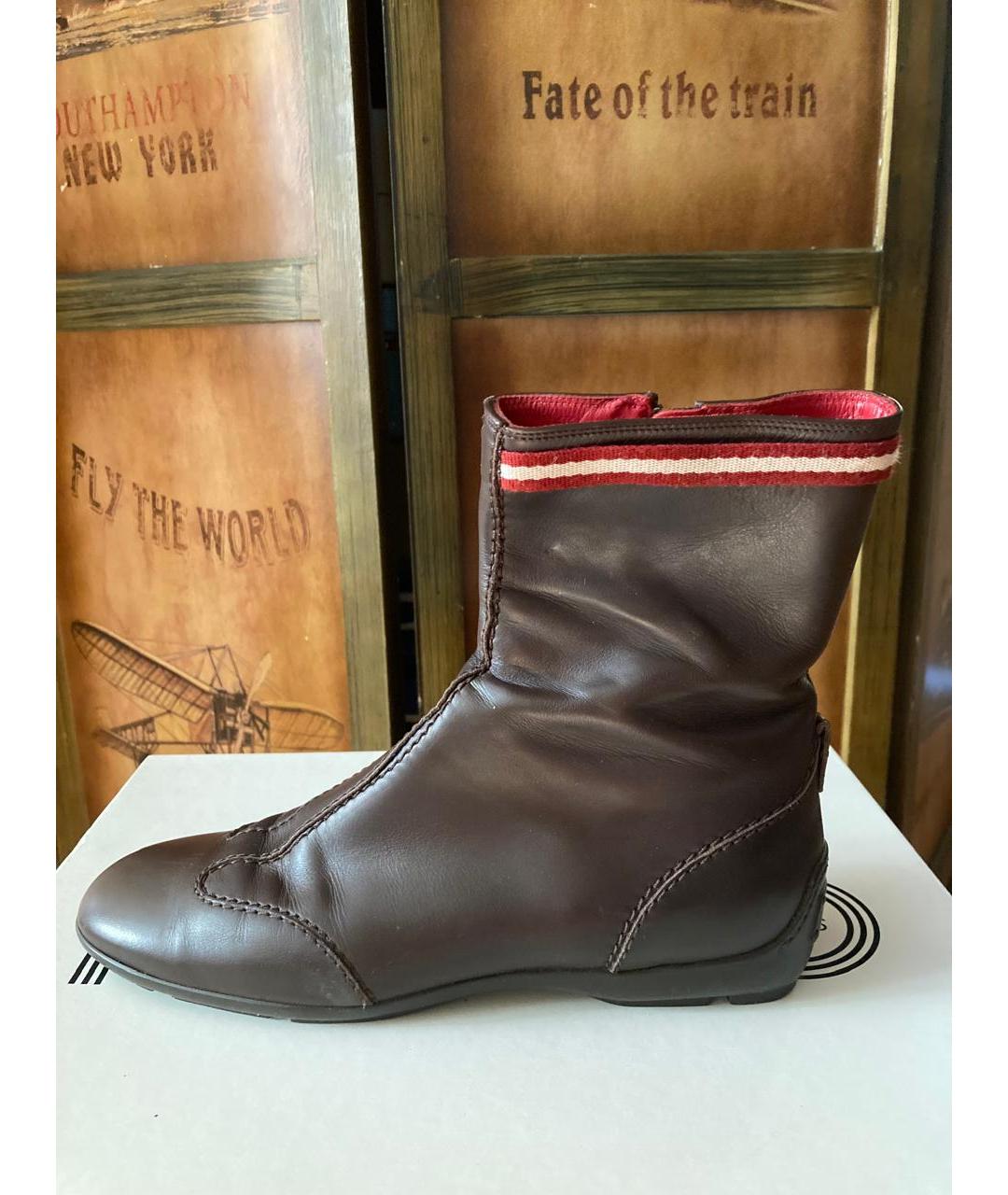 BALLY Коричневые кожаные ботинки, фото 7