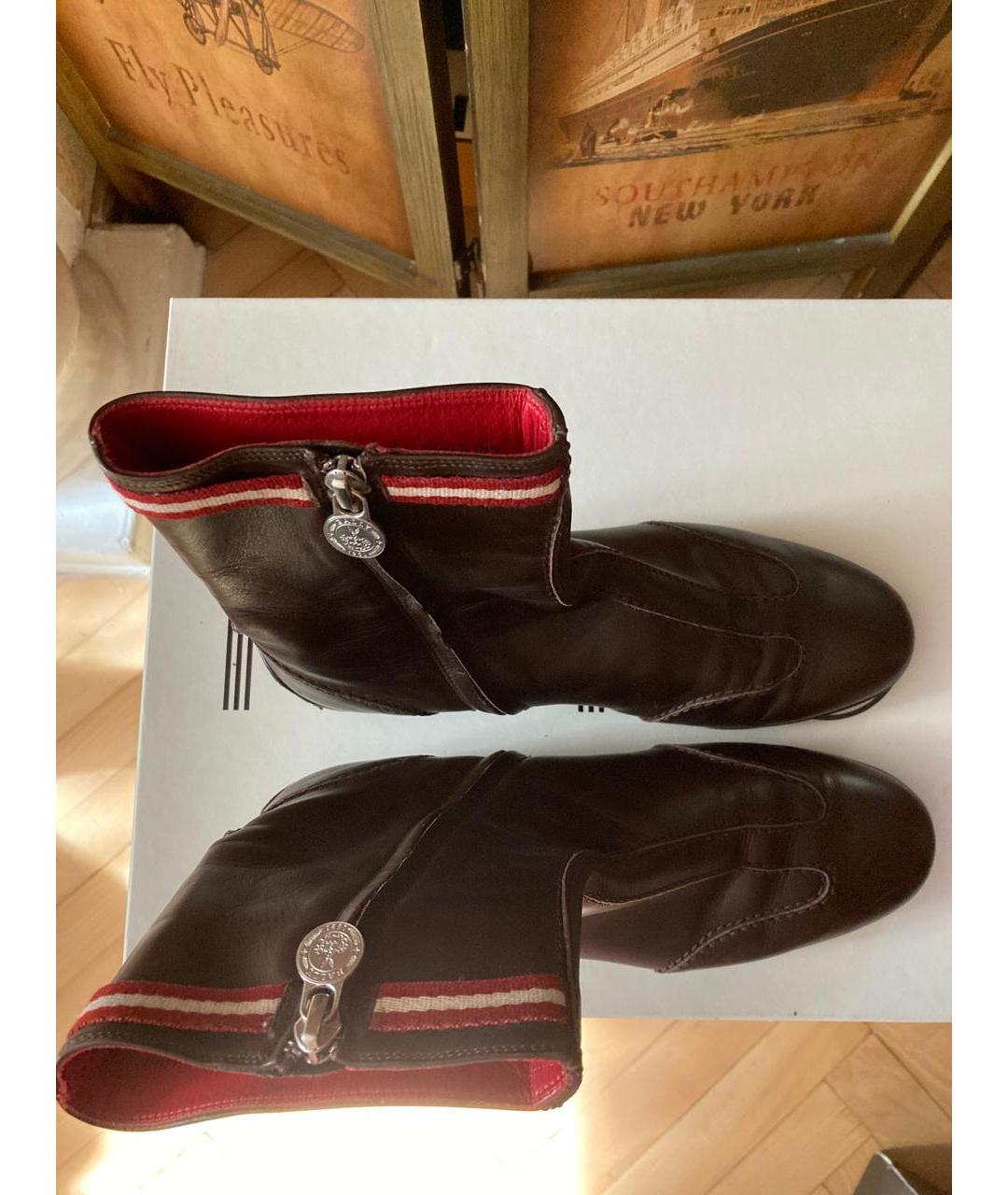 BALLY Коричневые кожаные ботинки, фото 3
