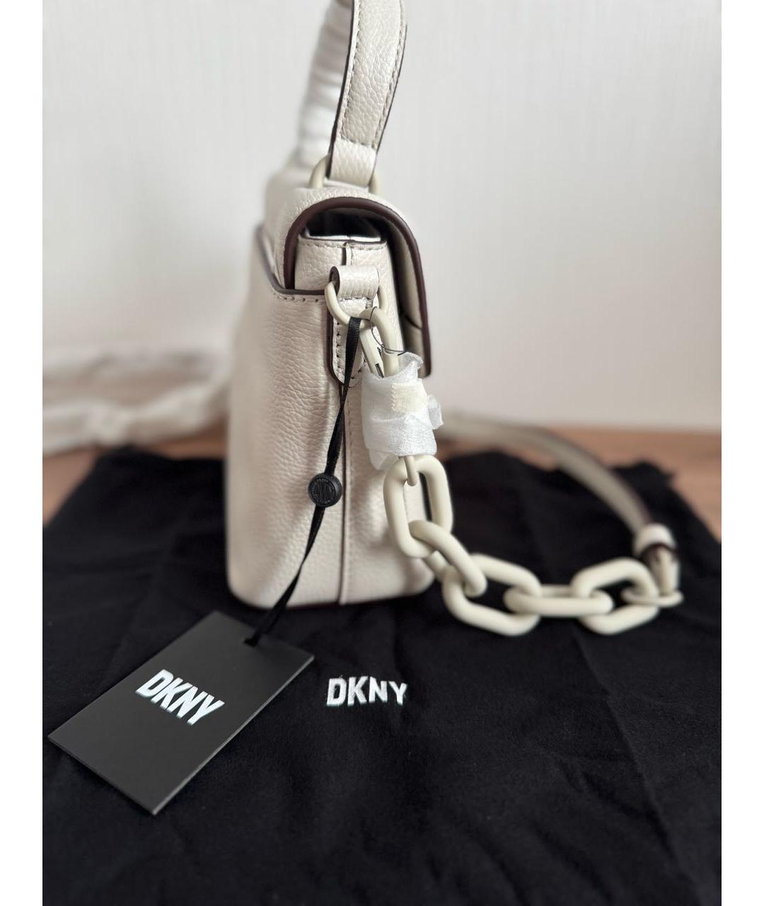 DKNY Серая кожаная сумка через плечо, фото 2